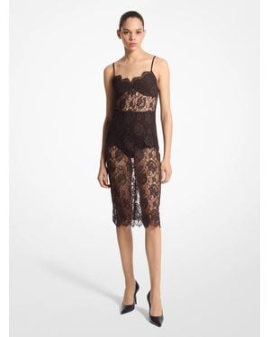 Michael Kors Mk Floral Lace Slip Dress - White