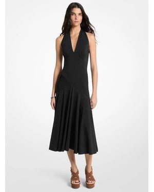 MICHAEL Michael Kors Mk Stretch Matte Jersey Halter Midi Dress - Black