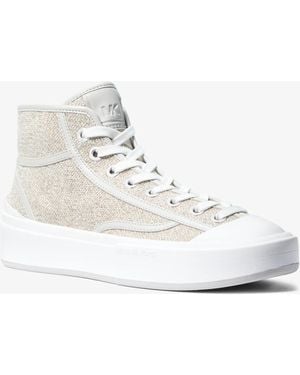 MICHAEL Michael Kors Mk Jude Cotton Blend High-Top Trainers - White