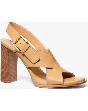 Michael Kors Michael Kors Jasmine Leather Sandal - Natural