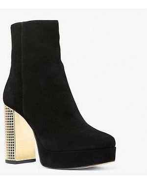 MICHAEL Michael Kors Mk Maxine Suede Platform Boot - Black