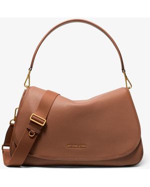 Michael Kors Holmes Extra-Large Pebbled Leather Convertible Messenger Bag - Brown
