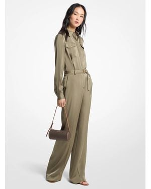 Michael Kors Satin Jumpsuit - Natural
