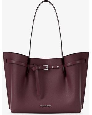 MICHAEL Michael Kors Mk Emilia Large Pebbled Leather Tote Bag - Purple