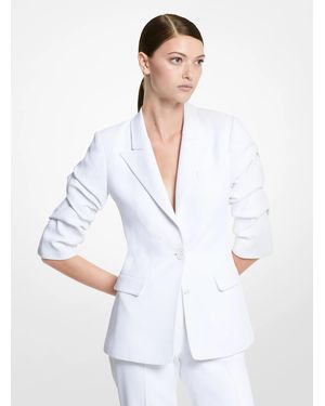 Michael Kors Michael Kors Double Crepe Sablé Crushed-Sleeve Blazer - White