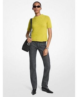 Michael Kors Mk Knit Short-Sleeve Sweater - Yellow