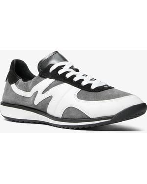 MICHAEL Michael Kors Mk Colt Suede And Leather Trainer - White