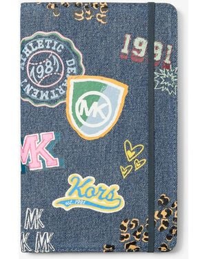 Michael Kors Medium Embellished Denim Notebook - Blue