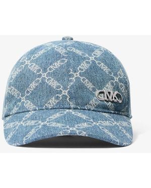 MICHAEL Michael Kors Mk Empire Logo Denim Baseball Hat - Blue