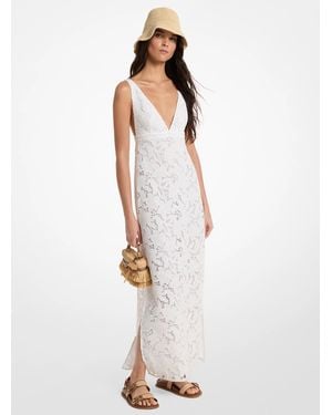 MICHAEL Michael Kors Corded Floral Lace Maxi Dress - White