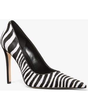 MICHAEL Michael Kors Michael Kors Elyse Zebra Print Calf Hair Pump - White