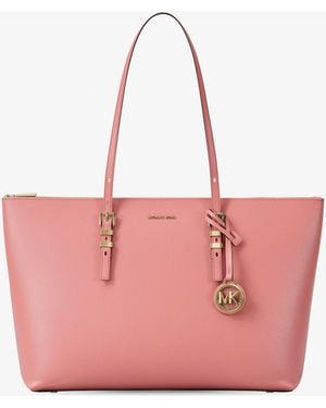MICHAEL Michael Kors Mk Quinn Large Pebbled Leather Tote Bag - Pink