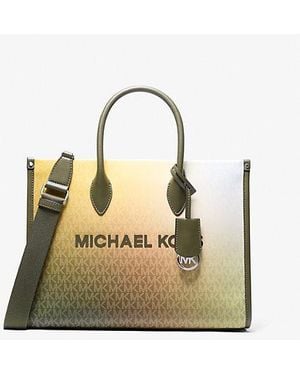 Michael Kors Mirella Medium Ombré Signature Logo Tote Bag - Metallic