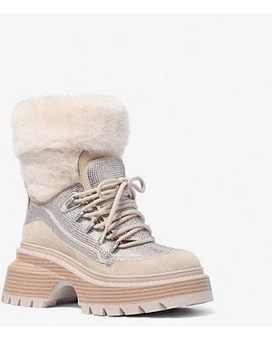 Michael Kors Winnie Embellished Boot in Natural | Lyst Michael Kors Winnie Embellished Boot in Natural | Lyst