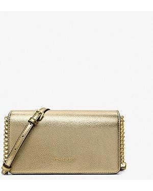 Michael Kors Jet Set Travel Medium Metallic Crossbody Bag - Natural