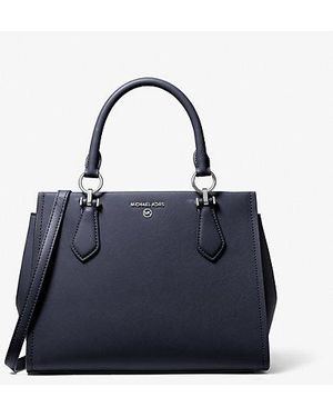 MICHAEL Michael Kors Bolso satchel Marilyn mediano de piel saffiano - Azul