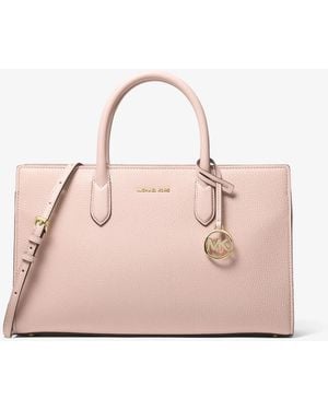 MICHAEL Michael Kors Mk Scarlett Medium Pebbled Leather Satchel - Pink