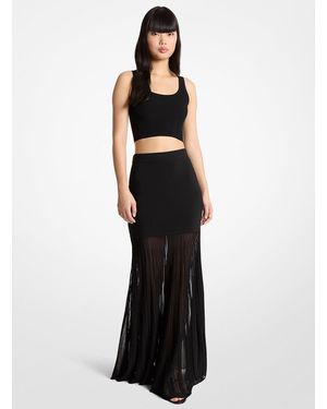 MICHAEL Michael Kors Mkfalda Maxi De Punto Elástico Semitransparente - Negro