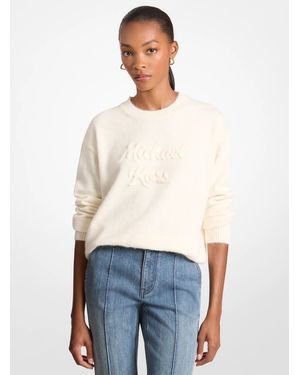 Michael Kors Logo Appliqué Knit Sweater - White