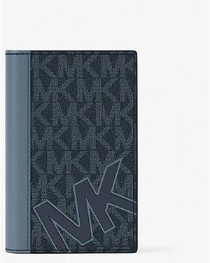 Michael Kors Cooper Signature Logo Folding Card Case - Blue