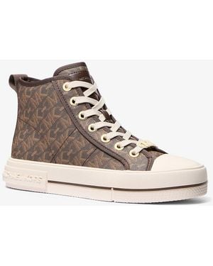 MICHAEL Michael Kors Mk Evy Empire Monogram High-Top Trainers - White