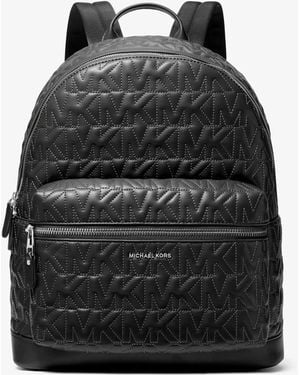 Michael Kors Mk Hudson Medium Logo Embossed Dome Backpack - Black