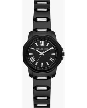 Michael Kors Petite Prescott Baguette-Tone Watch - Black