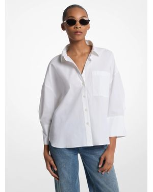 MICHAEL Michael Kors Mk Stretch Cotton Poplin Shirt - White