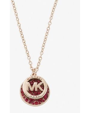 Michael Kors Pavé Logo Necklace - White