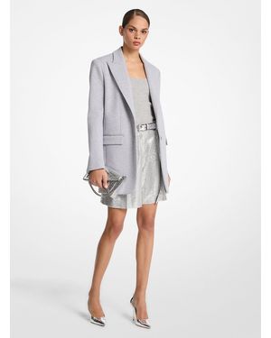 Michael Kors Mkblazer Estructurado Tipo Boyfriend De Punto Liso De Algodón Elástico - Blanco