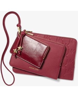 MICHAEL Michael Kors Michael Kors Jet Set 3-In-1 Leather Pouches - Red