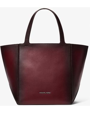 MICHAEL Michael Kors Mk Jordi Medium Burnished Leather Tote Bag - Purple
