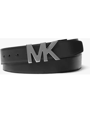 Michael Kors Reversible Signature Logo And Leather Belt - White