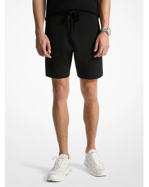 Michael Kors Mk Cotton Drawstring Shorts - Black