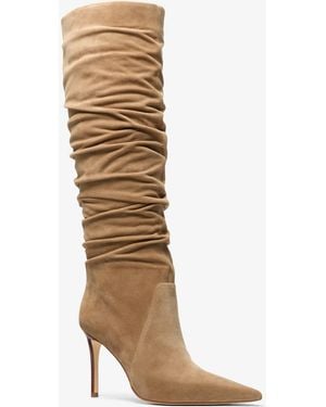 Michael Kors Dawn Suede Boot - White