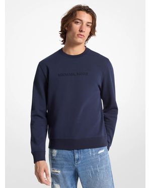 Michael Kors Mk Logo Embossed Cotton Blend Jumper - Blue