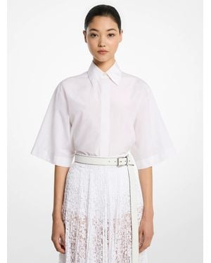 Michael Kors Silk And Cotton Taffeta Camp Shirt - White