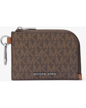 Michael Kors Mk Pochette Hudson Con Zip E Stampa Logo - Marrone