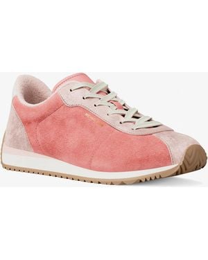 Michael Kors Rhodes Color-Block Suede Trainer - Pink