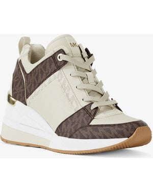 Michael Kors Georgie Signature Logo Wedge Sneaker - White