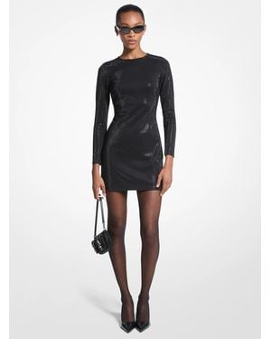 Michael Kors Embellished Scuba Mini Dress - Black