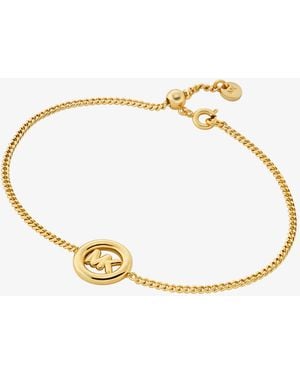 Michael Kors Mk Bracciale Con Cursore E Ciondolo Con Logo - Bianco