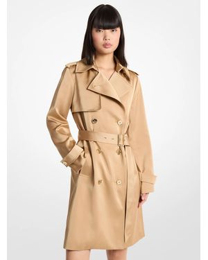 MICHAEL Michael Kors Mk Satin Trench Coat - Natural