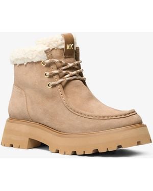 MICHAEL Michael Kors Cade Fleece-Lined Suede Ankle Boot - Natural