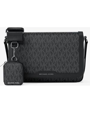 Michael Kors Hudson Mini Signature Logo Crossbody Bag With Airpod Case For Apple Airpods Pro - Grey