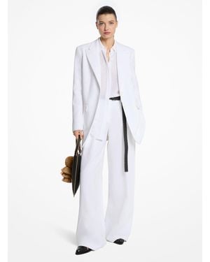 Michael Kors Mk Linen Boyfriend Blazer - White