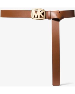 MICHAEL Michael Kors Michael Kors Logo Leather Belt - White