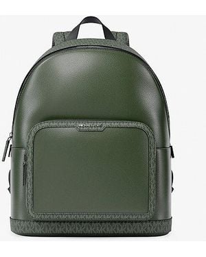 Michael Kors Cooper Medium Pebbled Leather And Signature Logo Commuter Backpack - Green