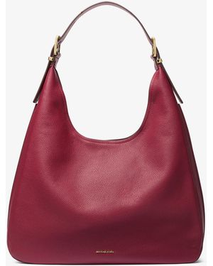 MICHAEL Michael Kors Mk Nolita Large Pebbled Leather Hobo Shoulder Bag - Red