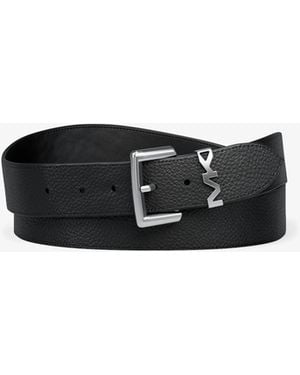 Michael Kors Michael Kors Pebbled Leather Belt - White